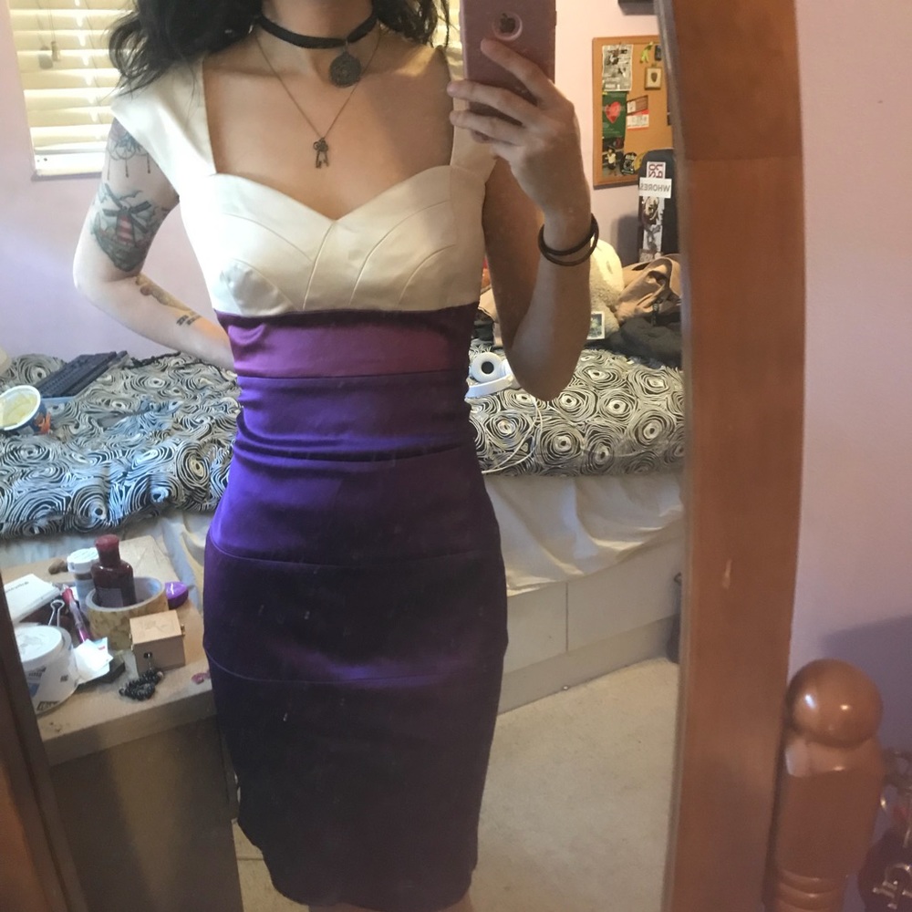 White Purple Dress